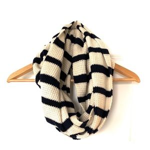 J. Crew Navy & Cream Striped Infinity Scarf